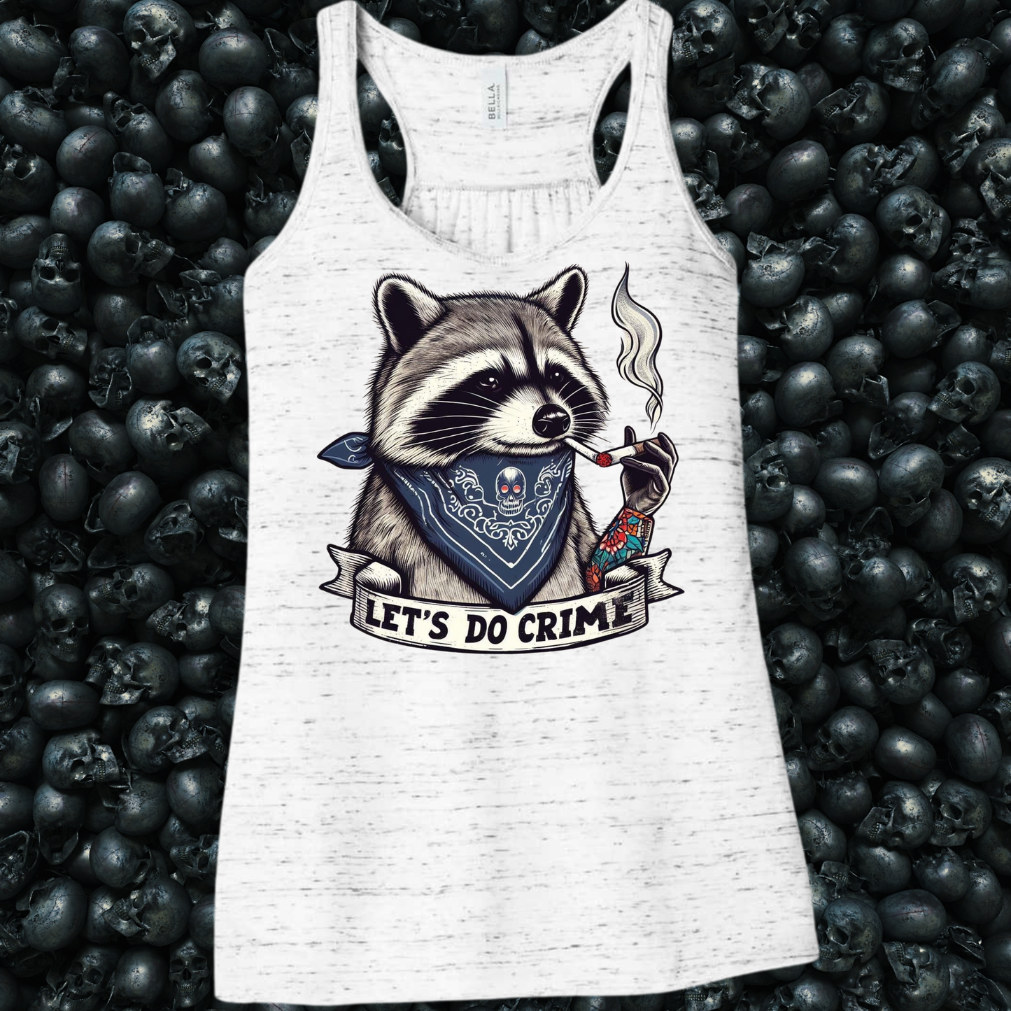 Racoon Smoking Let's Do Crime Tank Top