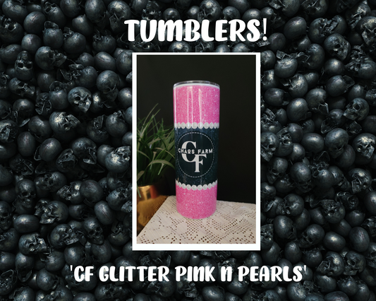 Tumbler- CF Glitter Pink n Pearls