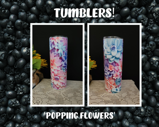 Tumbler- Poppin Flowers