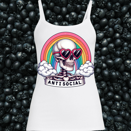 Anti Social Rainbow Skelton Tank Top