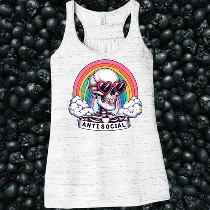 Anti Social Rainbow Skelton Tank Top