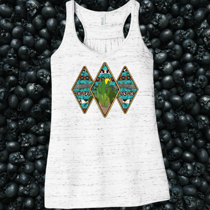 Western Turquoise Diamonds Tank Top