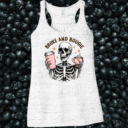 Broke & Bougie Skeleton Coffee Tank Top