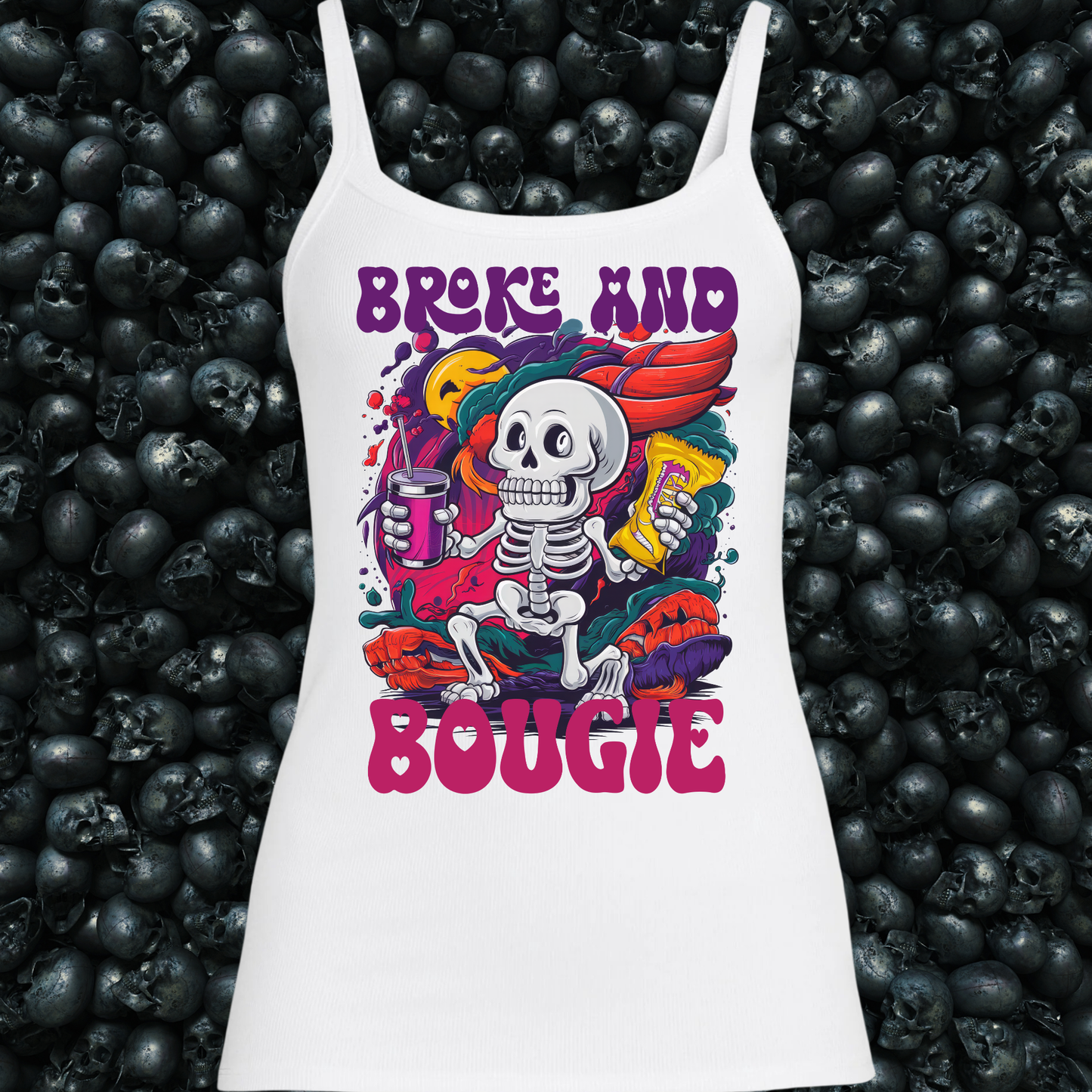 Broke & Bougie Colorful Skeleton Tank Top