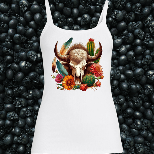 Western Desert Buffalo Skull Tank Top