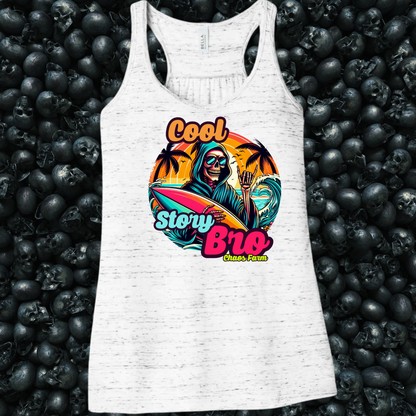 Cool Story Bro Surfing Grim Reaper Skeleton Tank Top