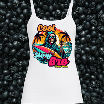Cool Story Bro Surfing Grim Reaper Skeleton Tank Top