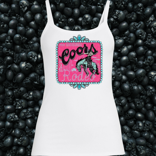 Western Pink Coors Rodeo Tank Top