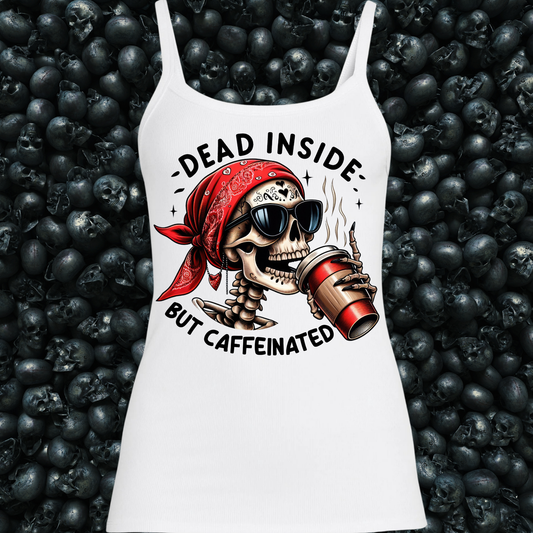 Dead Inside but Caffeinated Skeleton Coffee Tank Top