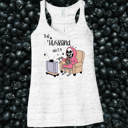 The Husband Did It True Crime Skeleton Tank Top