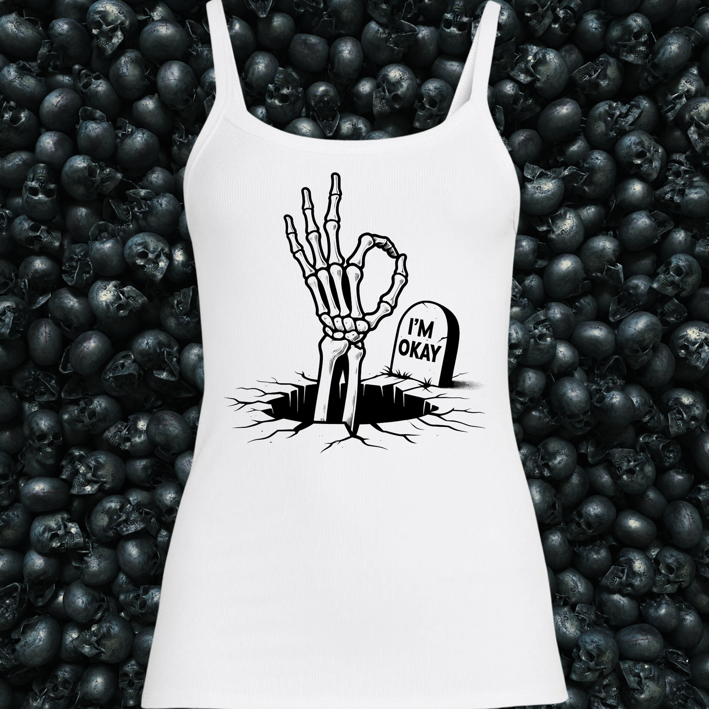 I'm Ok Grave Skeleton Funny Tank Top