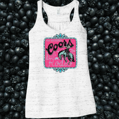 Western Pink Coors Rodeo Tank Top