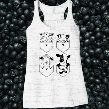 Pocket Farm Animals Tank Top