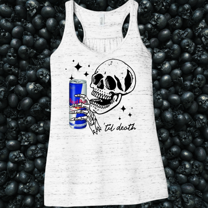 Skeleton Drinking Red Bull 'Til Death Tank Top