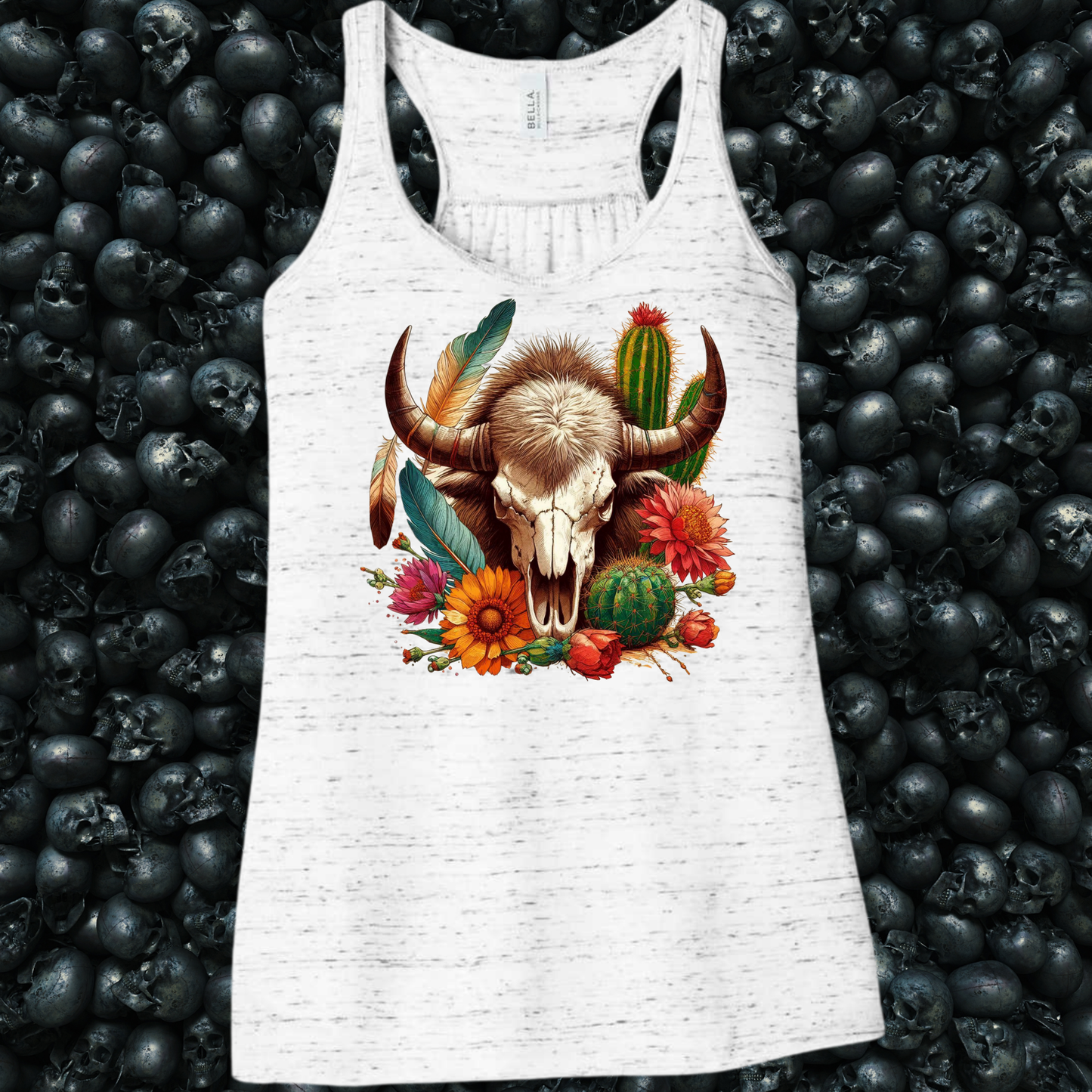 Western Desert Buffalo Skull Tank Top