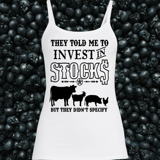 Invest in Stocks Western Ranching Tank Top