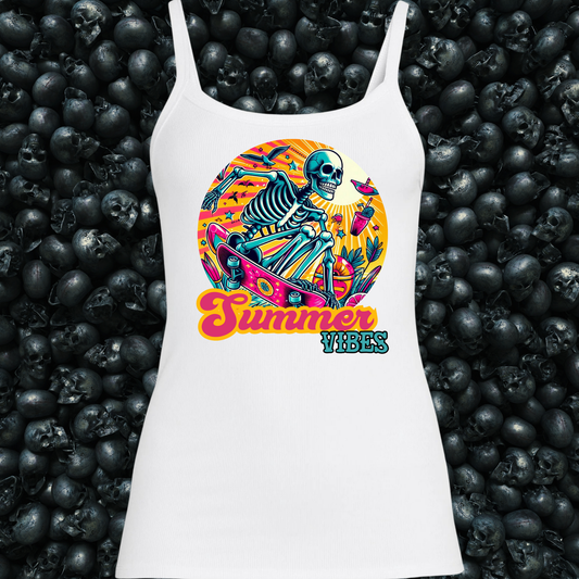 Summer Vibes Skeleton Skating Tank Top