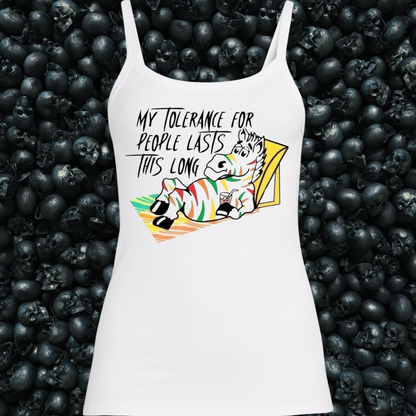 My Tolerance for People Lasts This Long Zebra Gum Tank Top