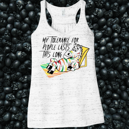 My Tolerance for People Lasts This Long Zebra Gum Tank Top