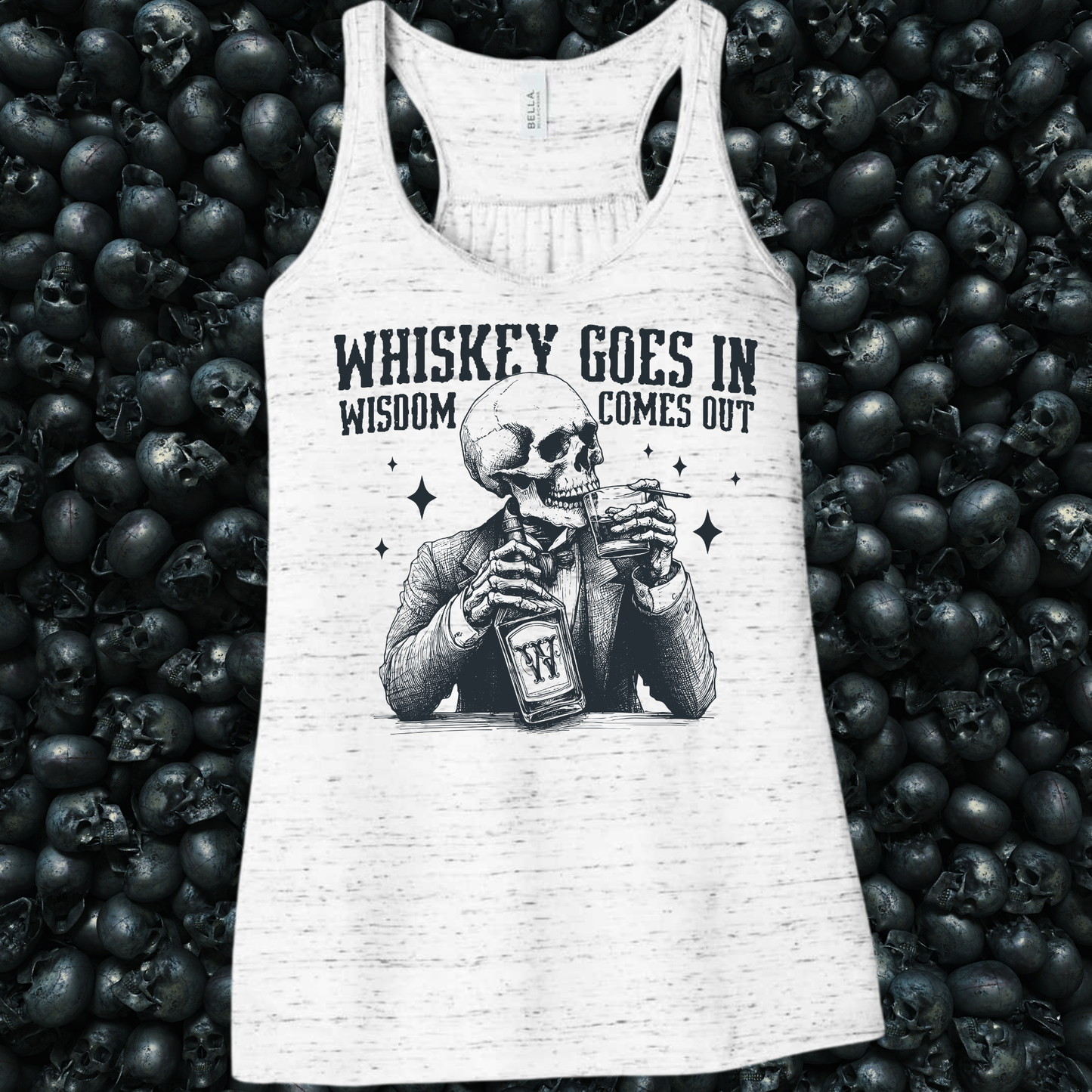 Whiskey goes in, Wisdom comes out Skeleton Tank Top