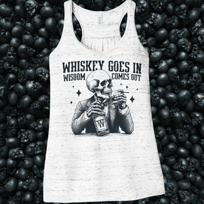 Whiskey goes in, Wisdom comes out Skeleton Tank Top