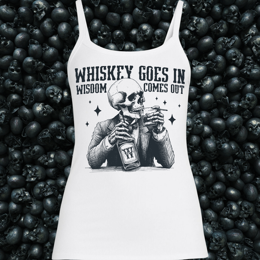 Whiskey goes in, Wisdom comes out Skeleton Tank Top