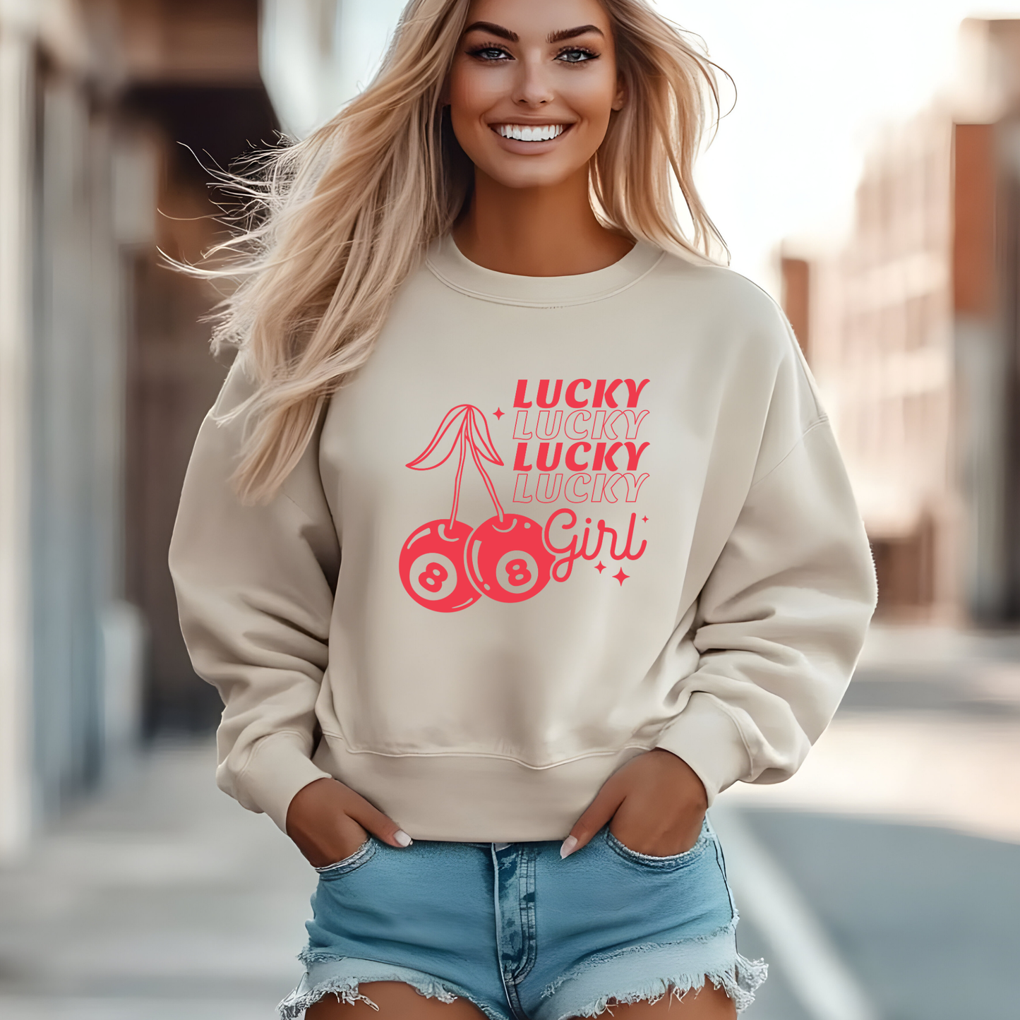 Cherry Lucky Girl Sweatshirt