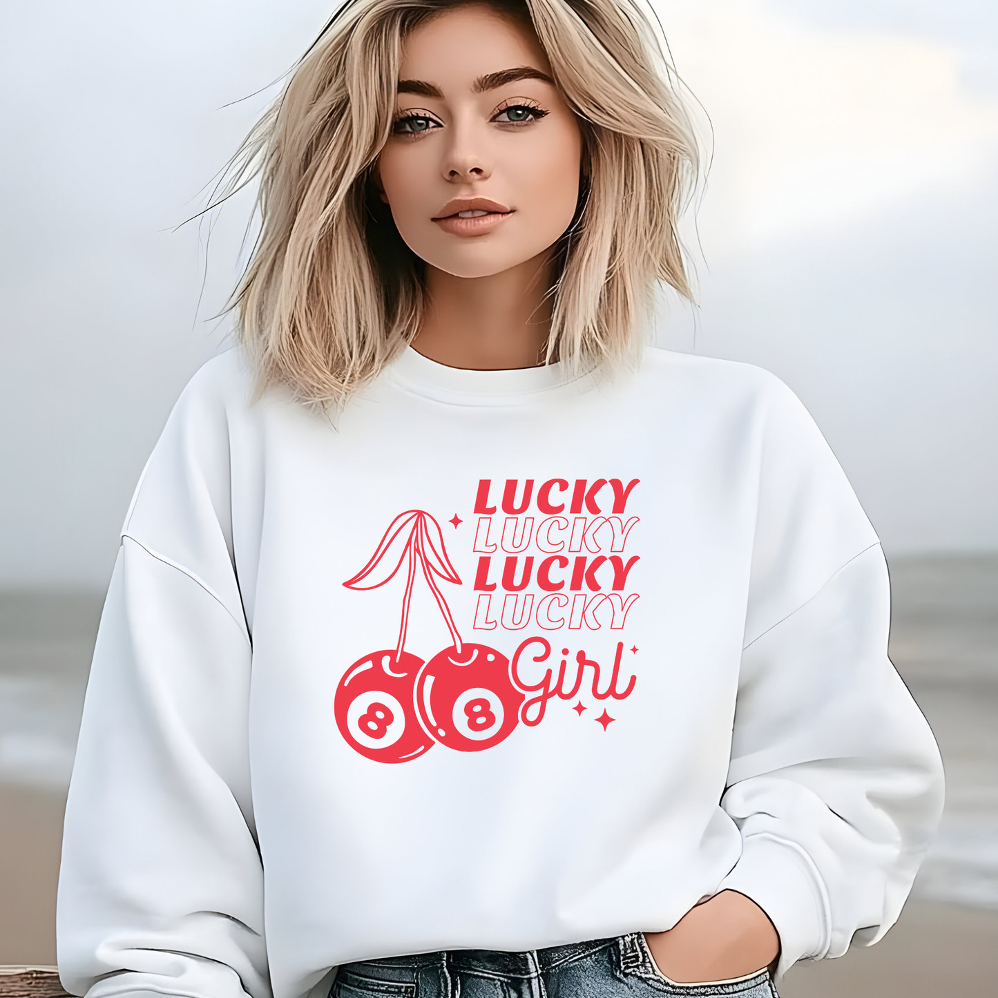 Cherry Lucky Girl Sweatshirt