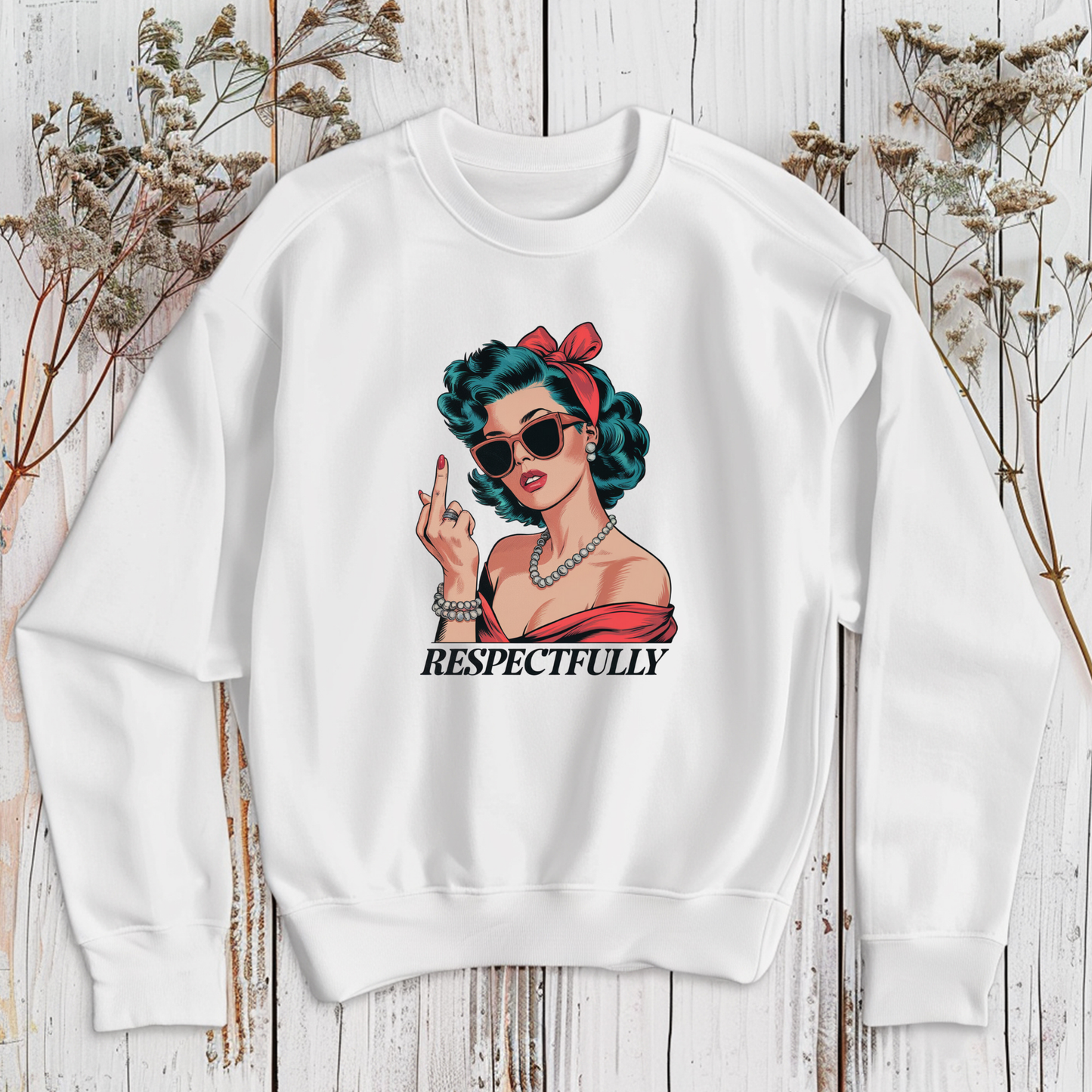 Respectfully Middle Finger Retro Sweatshirt