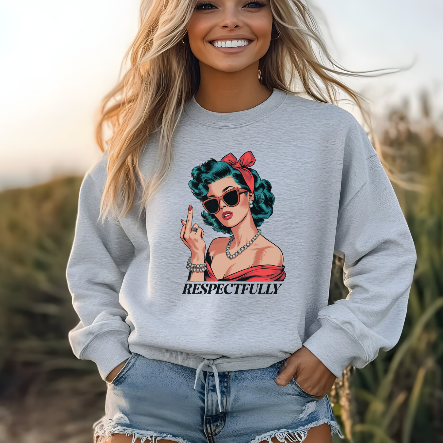 Respectfully Middle Finger Retro Sweatshirt